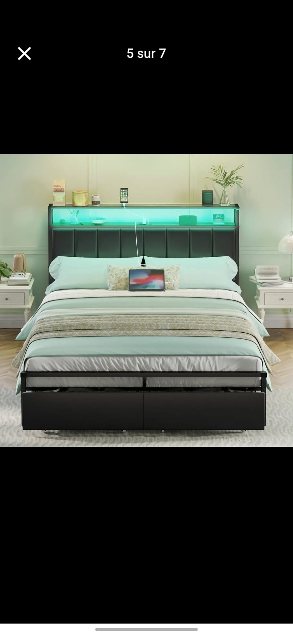 Cama Queen Luz y storage