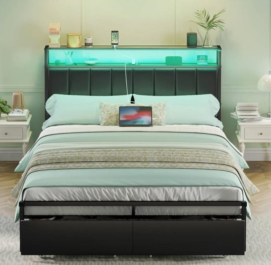 Cama Queen Luz y storage (DB003)