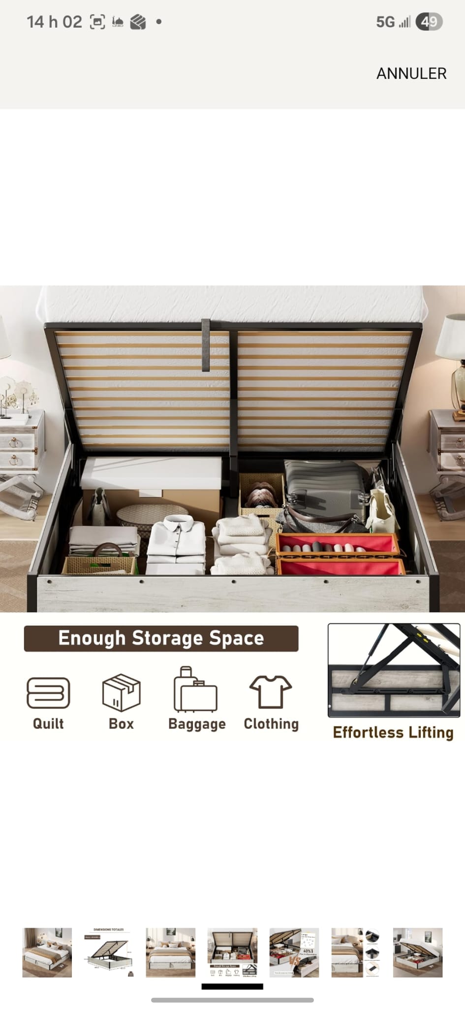 Cama Queen con storage (lz0037)