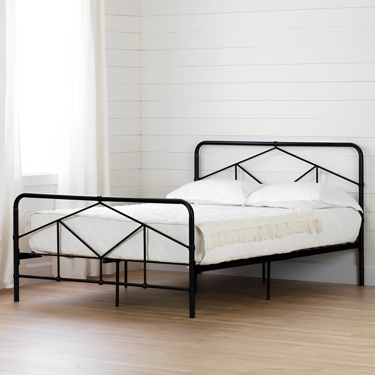 Cama Queen Negra metal (lz0044)