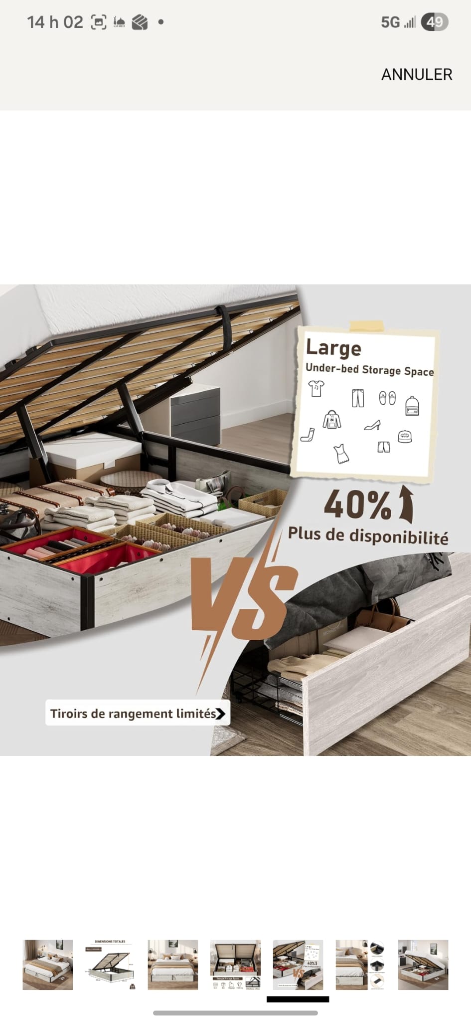 Cama Queen con storage (lz0037)