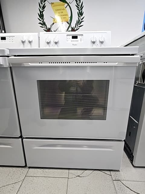 Whirlpool 30" Estufa eléctrica de vidrio Blanco - Estufa Reacondicionado 4