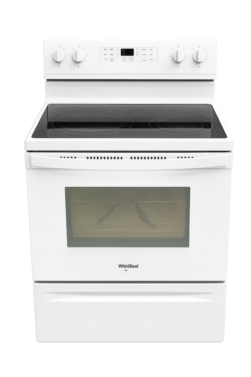 Cocina Eléctrica Whirlpool Blanca con Horno Amplio (Reacondicionada)