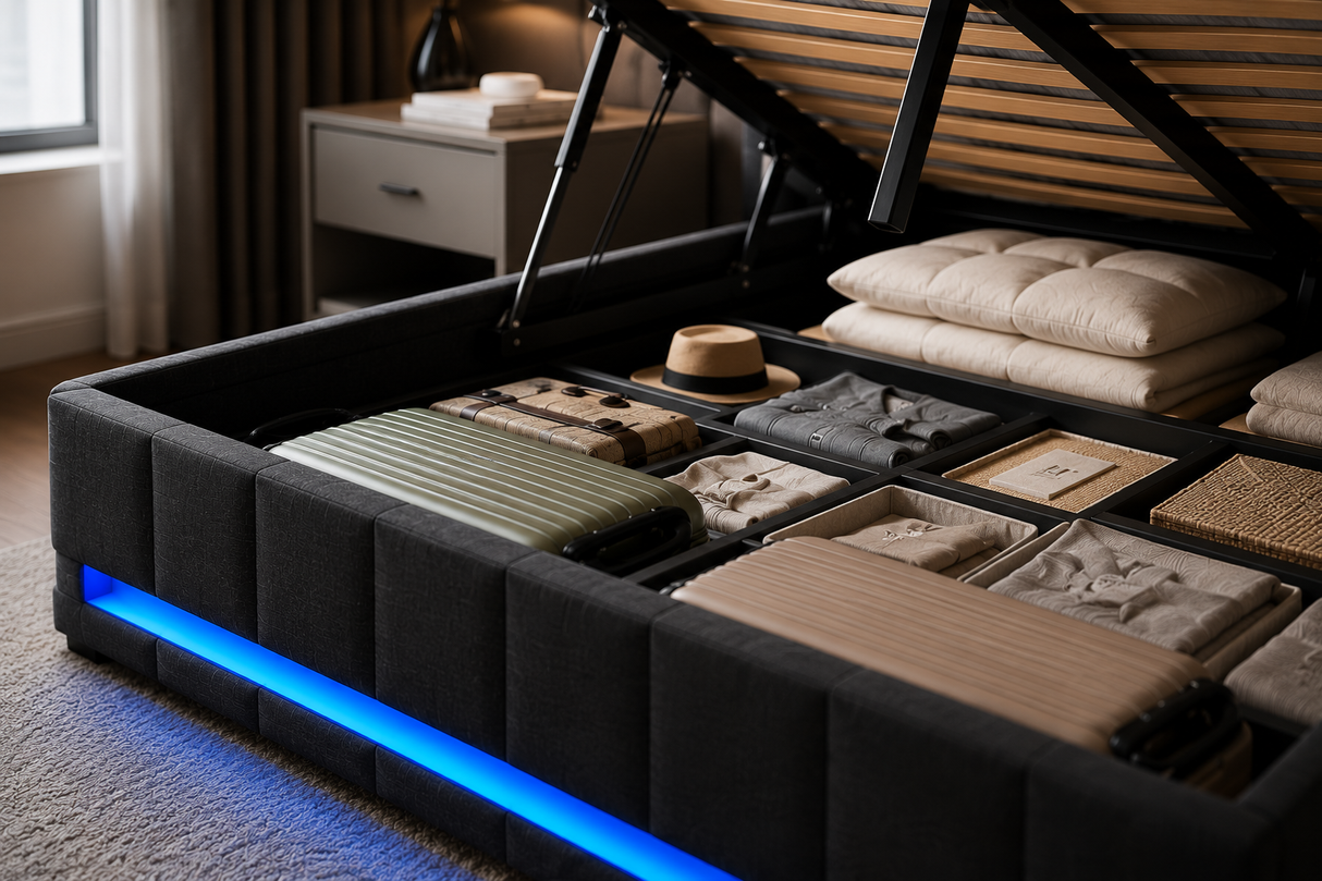 Cama Queen con storage and led (lz0041)