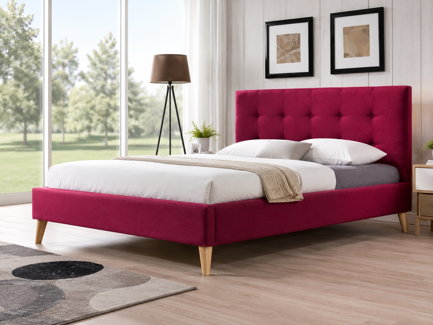 Cama Queen Roja (lz0052)