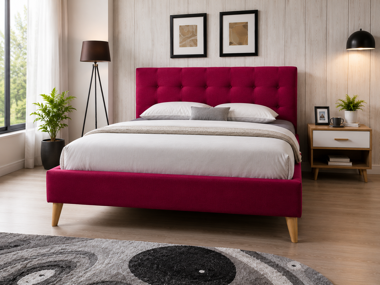 Cama Queen Roja (lz0052)