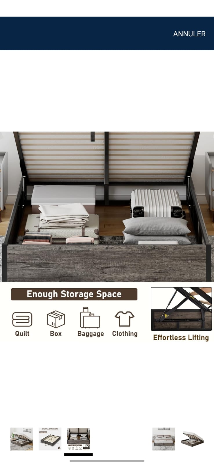 Cama double con storage (lz0038)