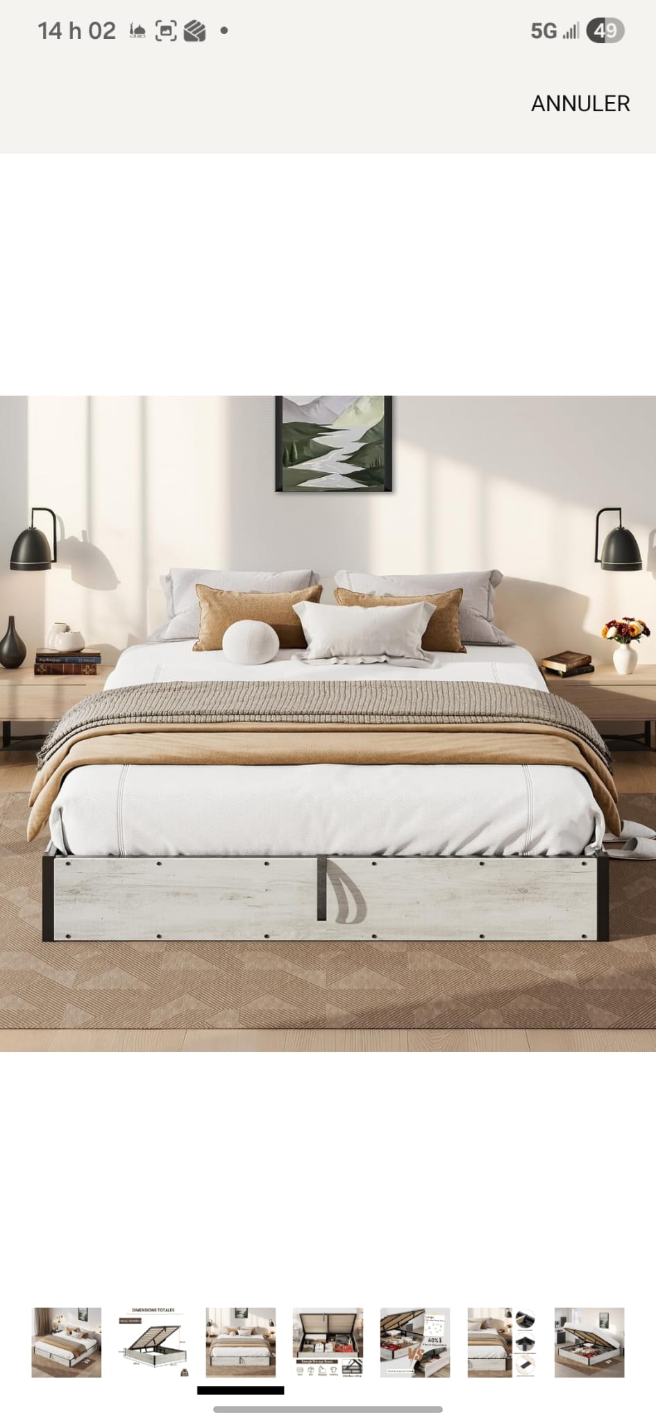 Cama Queen con storage (lz0037)