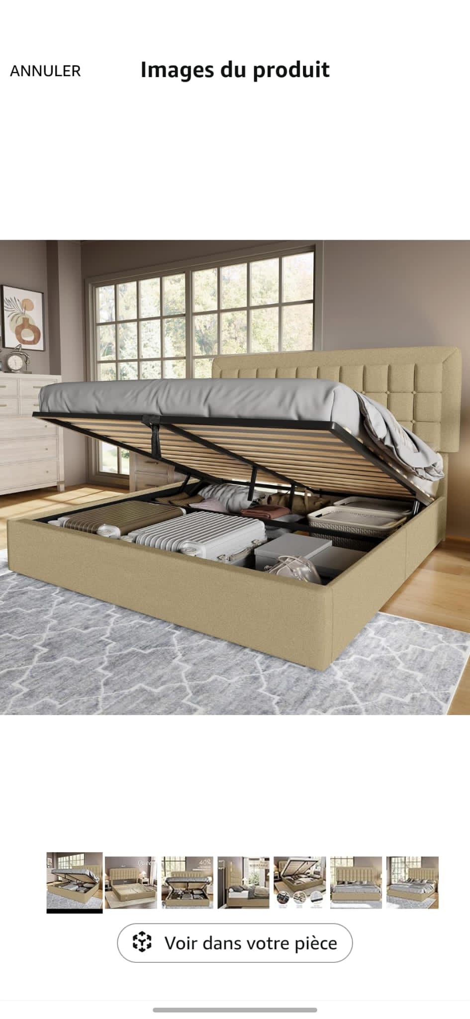 Cama king con storage (lz0047)