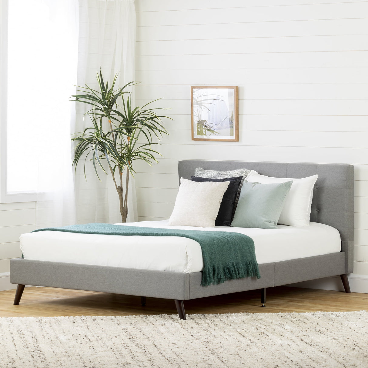 Cama Queen gris (lz0046)