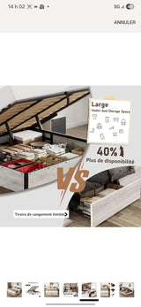 Cama Queen con storage (lz0037)